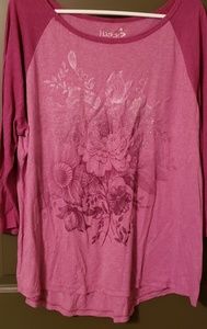 Hanes quarter sleeve shirt.  With glitter!!!